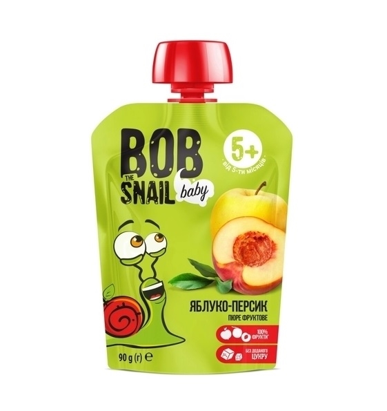 Пюре фруктове Bob Snail Яблуко-персик 90 г